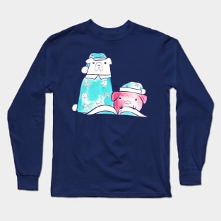 Bedtime Polar Bear and Pig Watercolor Long Sleeve T-Shirt